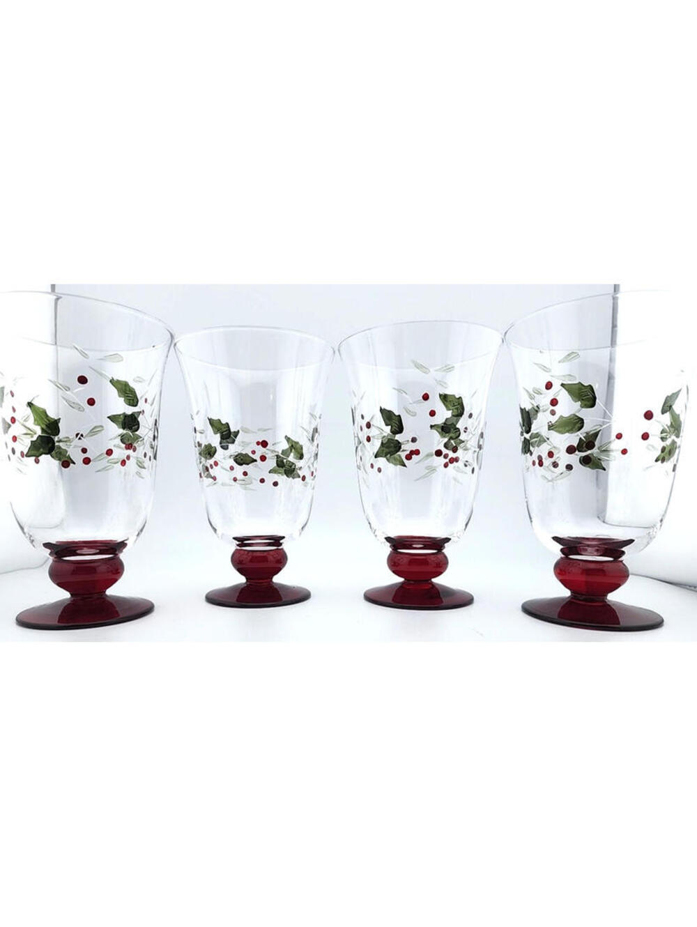 Pfaltzgraff Winterberry Holiday Stemware - Hand‑Painted, Etched –2008